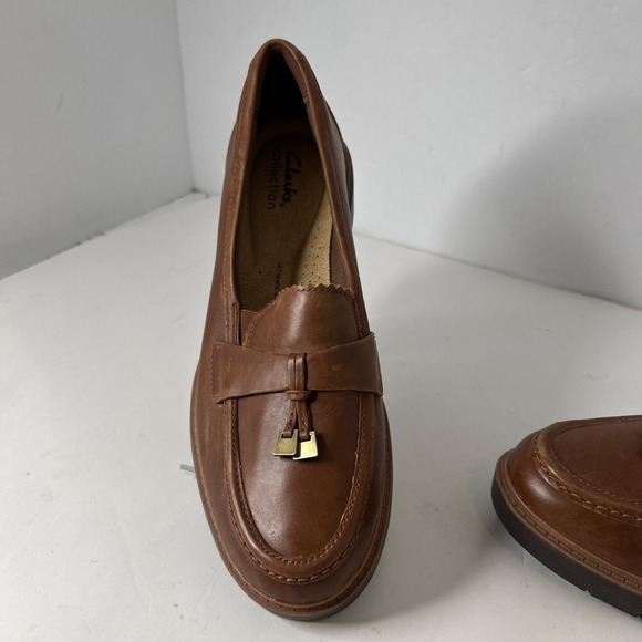 Clarks Collection Leather Loafer w. Tassel Westlynn Bella Tan Leather Sz 8.5 - Picture 2 of 7
